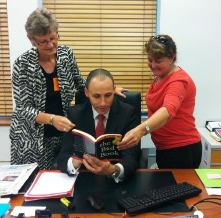 Barbie Bates and Rhonda Brain of Paint the Town REaD visit David Bradbury MP in Canberra