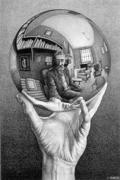 M.C. Escher, Hand with Reflecting Sphere