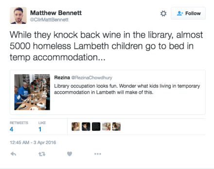 Lambeth councillor Matthew Bennett responds to library lovers' concerns on Twitter